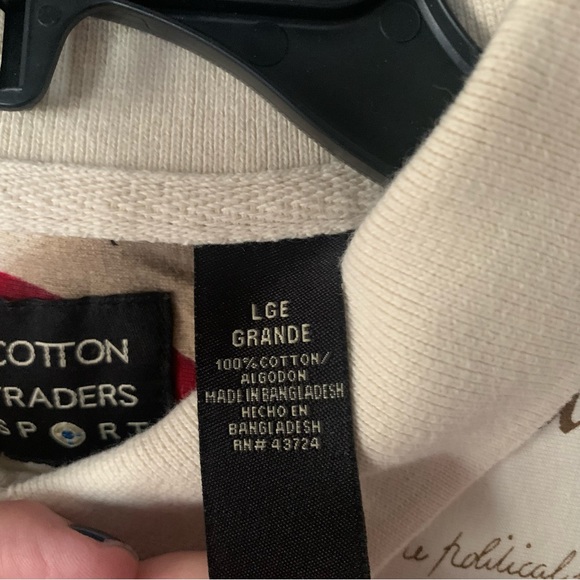 Men’s L COTTON TRADERS SPORT Polo Shirt Declaration of Independence S/S Flag EXC - Picture 4 of 11